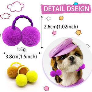 20/30PCS Fashion Pet Hair Accessories Colourful Plush Ball Shape Pets Grooming Bows Products for Medium Small Dog Cats Supplies