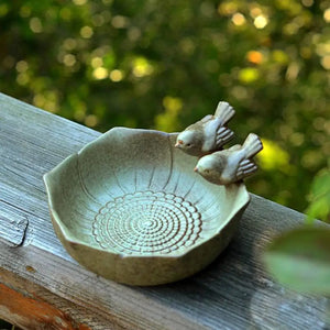 Ceramic Birdbath Bowl Bird Feeder Food Holder Container Bird Feeding Tray For Outdoor Garden Courtyard Decoration Dropship