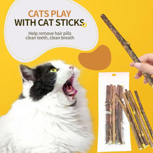 6 Sticks Natural Cat Mint Sticks Cat Catnip Chews Toys Pet Molar Sticks Kittens Cleaning Teeth Bite-resistant Toys Pet Products