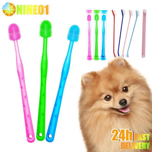 360 ° Dog Cat Toothbrush Pet Puppy Super Soft Nylon Tooth Brush Tartar Cleaning Tongue Coating Remove Bad Breath Tooth Brush