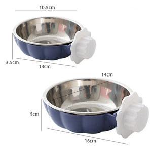 Hanging Pet Bowl Dog Set Small Food Bowls Cat Feeder Wall Mounted Water Cage Plastic Crate Kitten Supplies Stainless Steel