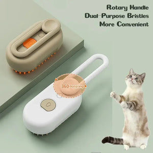 Cat Steam Brush for Shedding 3 in 1 Pet Spa Brush Dogs Cats Spritz Defur Comb Steamy Pet Brushes Hair Removal Grooming Supplies