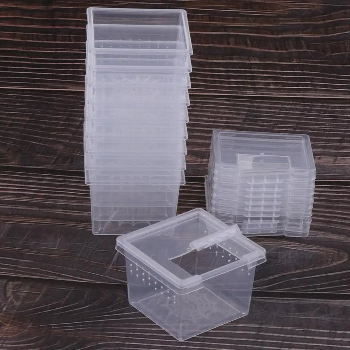 10 Pieces Insect Reptile Spider Terrariums Breeding Box Hatching Containers For Reptile Terrarium Spiders Frogs Snakes Supplies