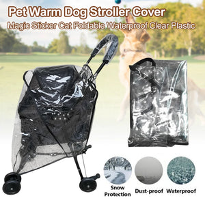 Pet Warm Protection Cat Breathable Dog Stroller Cover Portable Dustproof Outdoor Travel Clear Plastic Foldable Waterproof