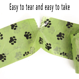 5-15 Roll Pet Poop Bags Disposable Dog Waste Collector Garbage Puppy With Paw Prints Pooper Bag Small Rolls Outdoor Clean