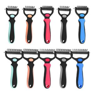 Dog Hair Remover Comb Pet Fur Knot Cutter Double Sided Brush Long Curly Hair Cleaner Cat Grooming Shedding Tools Pet Suppliers