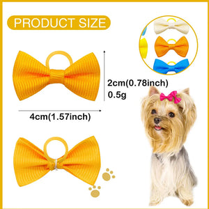 10/20/30pcs Cute Pet Dog Hair Bows Solid Grooming Bows with Rubber Band Gifts for Small Dogs Hand-made Headwear Dog Supplies