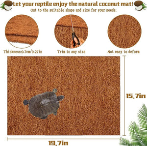 Reptile Carpet Natural Coconut Fiber Coir Mat Pets Terrarium Substrate Liner Flooring Supplies for Lizard Snake Bunny Tortoise