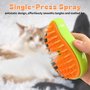 Steam Cat Brush,Spray Cat Brush, 3 in 1 Massage Self-Cleaning Steamy Brush, Cat Grooming Brush for Removing Knots and Loose Hair