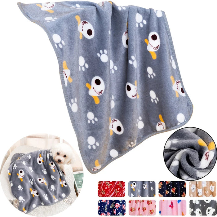 Soft Fluffy Pet Blanket Winter Warm Dog Blanket Cute Pet Bed Sheet Warm and Comfortable Cat and Dog Cushion Blanket Pet Supplies