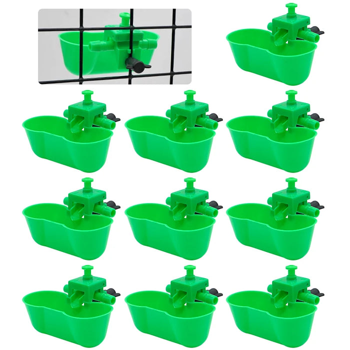 5/10/20Pcs Bird Drinker Bowl Water Feeding for Pigeon Quail Automatic Chicken Drinking Double Cups with Screws Bird Feeder