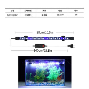 Aquarium Light LED Plant Grow Lamp Waterproof Fish Tank Light 18-58CM Underwater Aquariums Decor Lighting 90-260V 5730chip