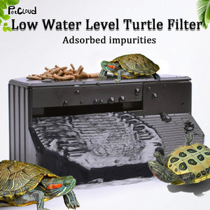 Turtle Tank Filter Low Water Level Clean Pump Tortoise Pond Oxygen Increasing Pump Tool 3W Bottom Filter For Aquatic Reptiles