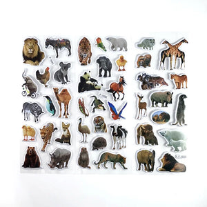 12 Sheets/set 3D Real Wild Animal Stickers Toys For Children Scrapbook Laptop Notebook Tiger Lion Horse Sticker Gift