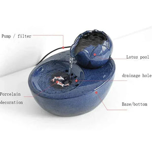 Cat Dog Pet Automatic Electric Drinking Fountain Ceramic Aut Bowl Water Fountain Dispenser Pet Watering Supplies Food Bowl