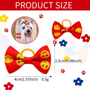 10/20/30pcs Small Dog Decorated Hair Bows Dog Bows Small Dogs Cat Grooming Accessories Dog Hair Rubber Bands Pet Supplies