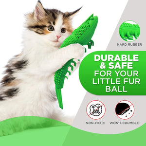 ATUBAN Cat Toothbrush Toy-Durable Hard Rubber - Cat Dental Care, Cat Interactive Toothbrush Chew Toy cat treat toy