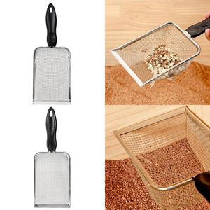 Stainless Steel Reptile Sand Substrate Shovel Fine Mesh Sifter for Bedding