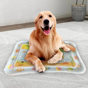 Cats Water Play Mat With Fish Sea Ocean PVC Inflatable Summer Pet Water Cooling Playmat For Kids And Cats Playing