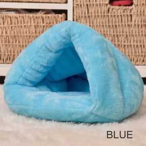 Pet Dog Cat Triangle Bed House Warm Cushion Bedding Cave Basket Kennel Washable Cat Kennel Winter Small Dog Kennel