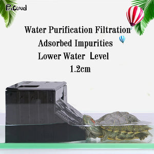 Turtle Tank Filter Low Water Level Clean Pump Tortoise Pond Oxygen Increasing Pump Tool 3W Bottom Filter For Aquatic Reptiles