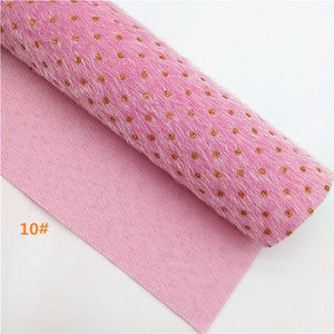 Immitation Horse Fur with Gold Dots Fur Fabric sheets For Bags Shoes Bows DIY Craft Sheets W286