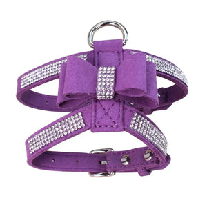 Pet Chest Harness Rhinestone Bow Small Dog Traction Rope Walking Cat Chest Harness Coleira Para Cachorro Cat Accessories