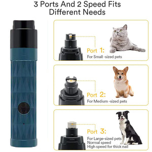 New Electric Dog Nail Clippers Pet Claws Cutter Grinders Tools with LED Light Cat Paws Nail Grooming Trimmer Cleaning Supplies