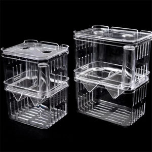 S/L/XL Aquarium Acrylic Double-Deck Clear Fish Breeding Isolation Box Aquarium Breeder Fish Hatchery Divider Shrimp Fish Injured