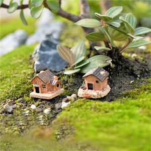 Mini Castle Small House Fairy Garden Miniatures Terrarium Figurines DIY Crafts Figure Moss Ornament Micro Landscape Decor Crafts