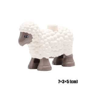 Big Size Building Blocks Animal Accessorie Compatible Duplo Rabbit Fish Bear Chicken Pig Duck Dog Cat Horse Cow Sheep Toys Gifts