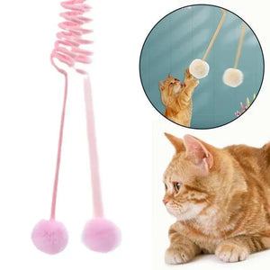 Pet Toy Interactive Cat Toys Funny Cat Stick Spring Rope Ball Plush Toy Interactive Play Training Toys Cats Supplies