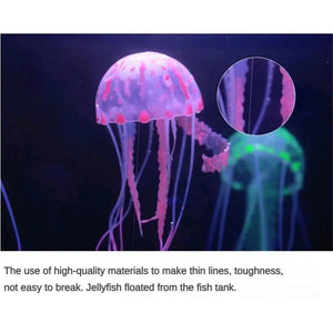 2/1PCS Colorful Artificial Glowing Effect Jellyfish Fish Tank Aquarium Decor Mini Submarine Ornament Decor Aquatic Pet Supplies