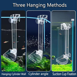 1Set Acrylic Aquarium Feeder Tube Dish Transparent Fish Tank Shrimp Snail Shrimp Food Feeder Bowl Aquarium Feeding Accessories