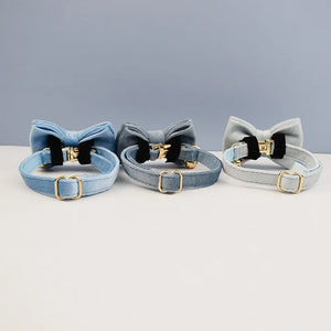 Cute Bowknot Cat Collar Personalized Cat Collar with Bell Engraving ID Tag Nameplate Kitten Collars Necklace