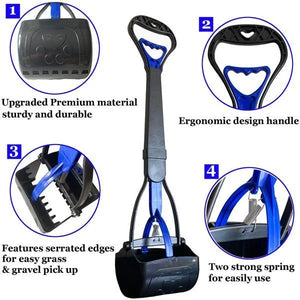 Pet Dog Long Handle Pet Pooper Scooper Dog Cat Waste Picker Jaw Poop Scoop Pick Up Clean Waste Cleaning Tools Pet Supplies