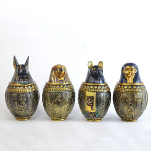 Egyptian Pet Urn Canopic Cat Memorial Funeral Supplies Cat Dog Cremation Urn for Ashes Pet Memorial Coffin Box Home Decoration