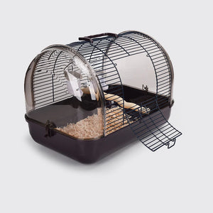 Portable Bird Transport Cage Pet Parrot Cage with Feeder Transparent Detachable Small Parrot Carrier Cage Bird Outdoor Supplies