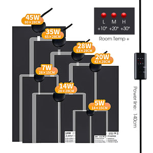 5-45W 2/4/6H Timing Plants Heating Pad Reptile Terrarium Heaters Waterproof Warmer Heat Mat with 3-Gear Temperature Controller