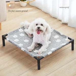 Elevated Bed for Dogs Folding Pet Camping Bed Cat House Portable Removable Washable Four Seasons Dog Kennel Puppy Beds