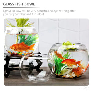 Glass Fish Bowl Desktop Terrarium Small Ball Goldfish Tank Air Plant Vase Succulent Planter