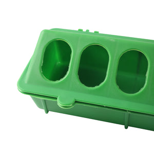 1 Pc Double Row 16 Holes Poultry Ground Feeder Plastic Clamshell Feeding Chicken Groove Farm Breeding Supplies