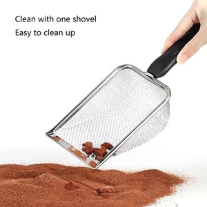 Stainless Steel Sand  Metal Shovel Sifter Fine Mesh Terrarium Substrate Cleaner Corner Sifter Cleaner