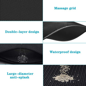 Cat Litter Mat Waterproof Urine Proof Kitty Litter Mat Honeycomb Double Layer Litter Box Mat Skidproof Soft EVA Cat Litter Mat