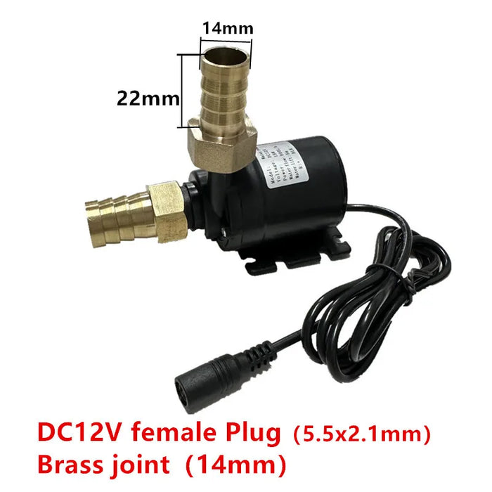 Water Pump 12V DC 24V Mini Brass quick joint Brushless Heater Solar Hot Water Pumps 1/2 " The fish tank Submersible Pump