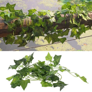 2/2.4m Artificial Leaves Reptiles Terrarium Plants Reptiles Habitat Decoration Pet Vine Climbing Supplies