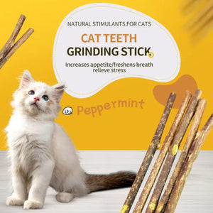 6 Sticks Natural Cat Mint Sticks Cat Catnip Chews Toys Pet Molar Sticks Kittens Cleaning Teeth Bite-resistant Toys Pet Products