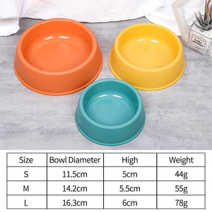 High Quality Solid Color Pet Bowls Candy-Colored Lightweight Plastic Single Bowl Small Dog Cat Pet Bowl Pet Feeding Water Tools