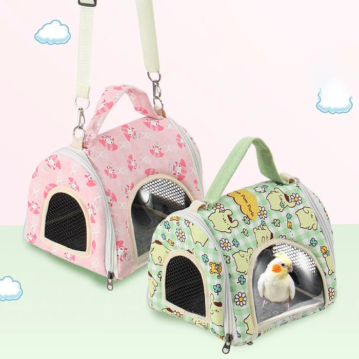 Pet Hamster Travel Carrier Bag Chinchilla Guinea Pig Bunny Breathable Carrier Cage Warm Soft Travel Walking Small Animal Carrier