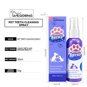 Pet Teeth Cleaning Spray Dog Cat Teeth Calculus Stain Remover Deodorant Kitten Halitosis Bad Breath Treatment Pet Oral Care Tool